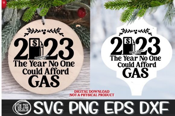 2023 Gas Ornament SVG: Humor Meets Holiday Embroidery