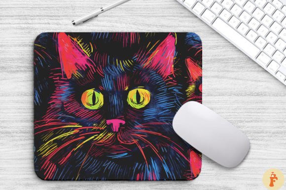 Colorful Scribble Cat Pattern Mouse Pad Review for Real Embroidery Projects