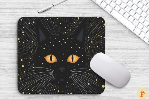 Doodle Black Cat in Space Mouse Pad Review for Real Embroidery Projects