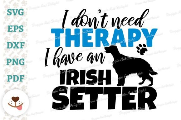 Funny Irish Setter Dog Therapy SVG PNG Review for Real Embroidery Use
