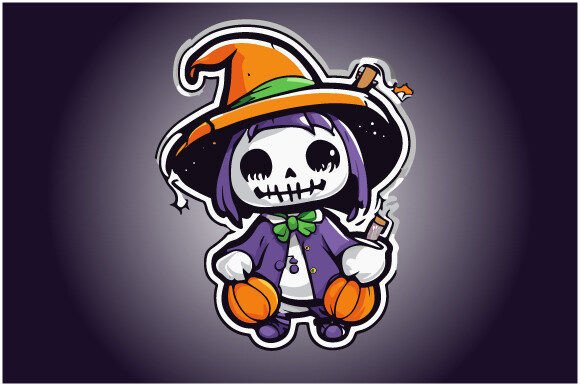 Halloween Sticker Design for Embroidery Projects