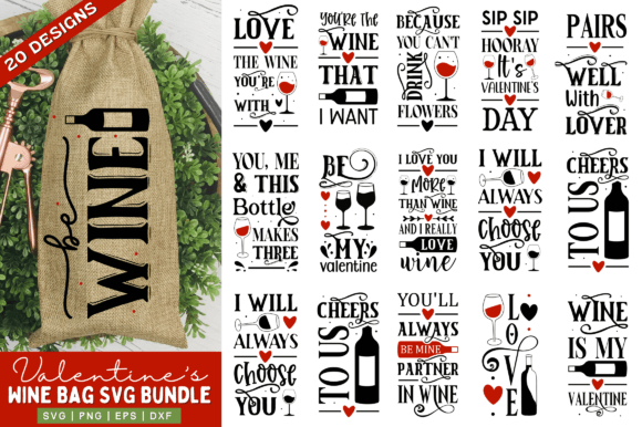 Valentine's Day Wine Bag SVG Bundle Review