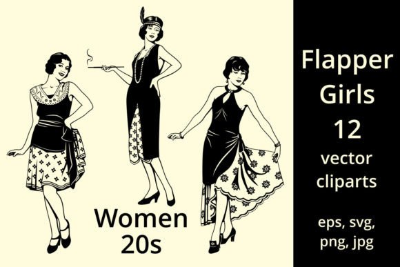 Women of 20s Set: A Roaring Decade Embroidery Design for Real Projects